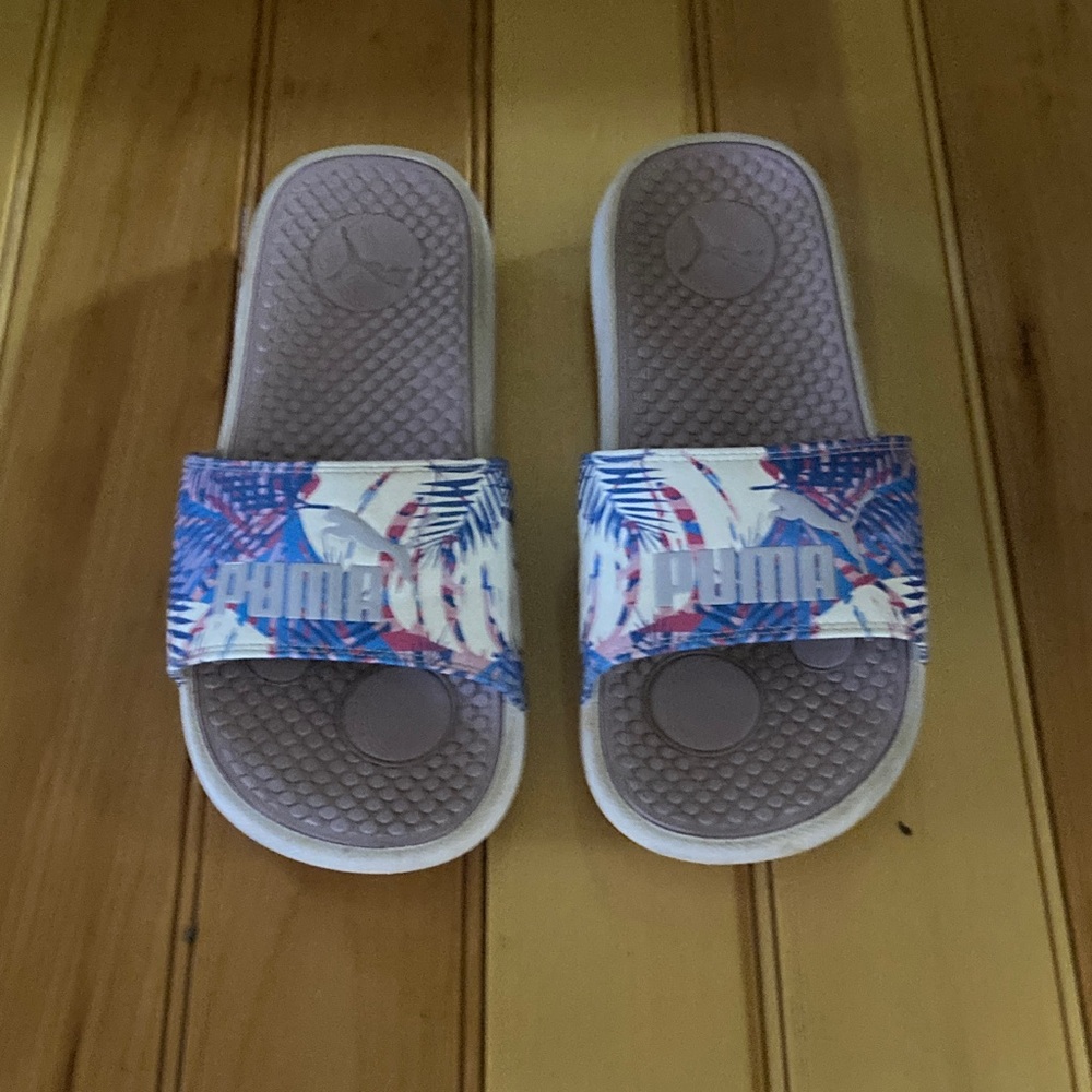Puma Kids Slide Sandals - Purple and Blue